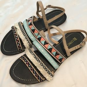 Tribal Bohemian Strap Sandals